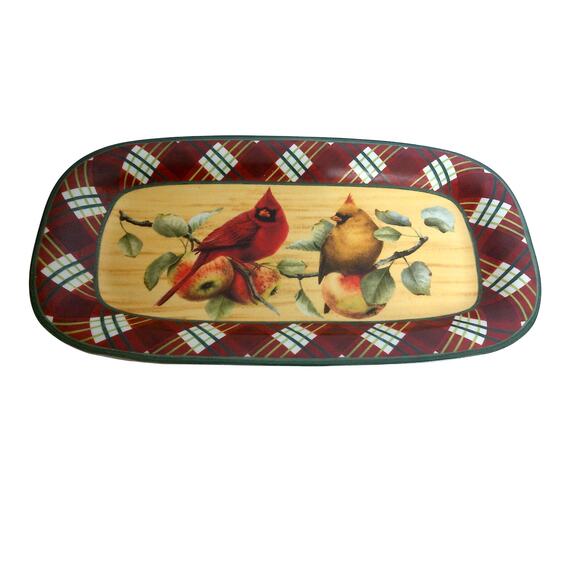 Vintage Lenox Winter Greetings By Catherine McClung Tartan Rectangle Platter - Picture 1 of 5